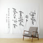 一緒に美しい結婚の写真の背景 タペストリー (インサイチュ(横))