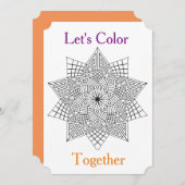 一緒に色を塗ろう カラーリングパーティーの招待状 招待状 (正面/裏面)