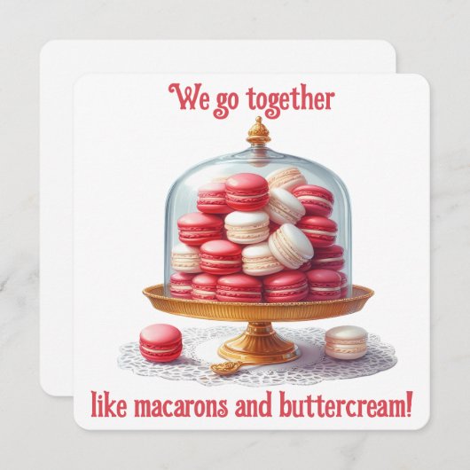 一緒に行く – バレンタインデーのカード サンキューカード (正面/裏面)