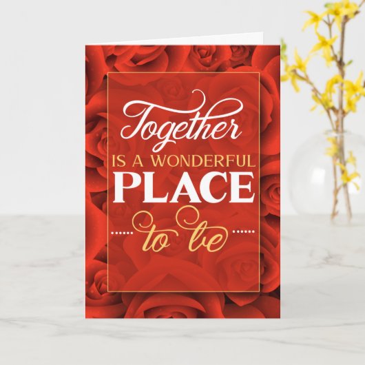 一緒に赤いバラになるすばらしい場所 カード (黄色い花)