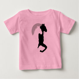一緒に走る馬の女の子Tシャツ ベビーTシャツ