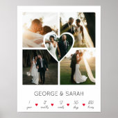 一緒に過ごした1年の結婚記念日 5枚の写真 ポスター (正面)