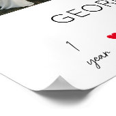 一緒に過ごした1年 結婚記念日 4枚の写真 ポスター (角)