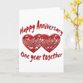 一緒に過ごして1年 カード (黄色い花)