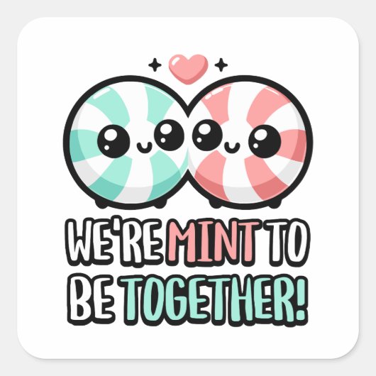 一緒に過ごすなんて最高だ!キュートブレスミントプン スクエアシール (正面)