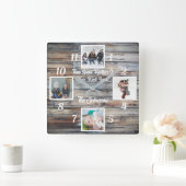 一緒に過ごす時間は写真を撮る時間である スクエア壁時計 (ホーム)