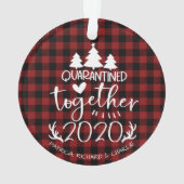 一緒に隔離されたキュートなコビデのパンデミックなクリスマス オーナメント (裏面)