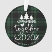 一緒に隔離キュートCovidクリスマスグリーン オーナメント (正面)