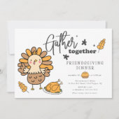 一緒に集まってフレンドリーなディナー 招待状 (正面)