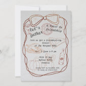  「一緒に集まろう」手描きのフレンズギビング  招待状 (正面)