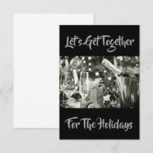 「一緒に集まろう」素敵なシルバーの招待状 招待状 (正面/裏面)