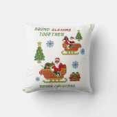 一緒に雪だるま隊を作る クッション (正面)