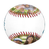 一緒に青遊い写真をパーソナライズされた家族 野球ボール (裏面)