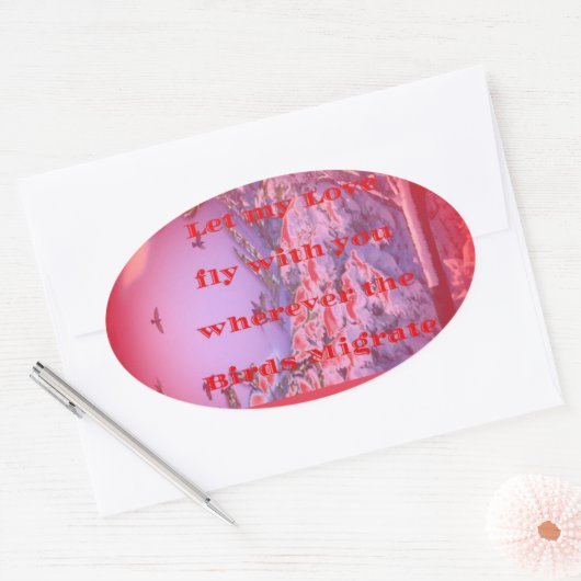 一緒に飛ばしてくれ 楕円形シール (封筒)