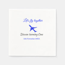 一緒に飛ぼう1歳の誕生日飛行機ブルーシルブ