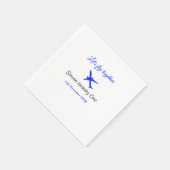 一緒に飛ぼう1歳の誕生日飛行機ブルーシルブ スタンダードカクテルナプキン (角)