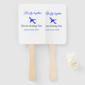 一緒に飛ぼう1歳の誕生日飛行機ブルーシルブ ハンドファン (正面&裏面)