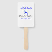 一緒に飛ぼう1歳の誕生日飛行機ブルーシルブ ハンドファン (裏面)