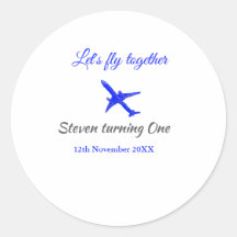 一緒に飛ぼう1歳の誕生日飛行機ブルーシルブ