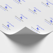 一緒に飛ぼう1歳の誕生日飛行機ブルーシルブ ラッピングペーパー (角)