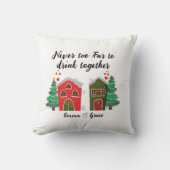 一緒に飲むには決して遠くない | Bffクリスマス クッション (正面)
