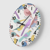 一緒に鳥たち ラージ壁時計 (傾斜)