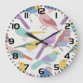 一緒に鳥たち ラージ壁時計 (正面)