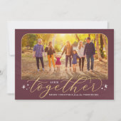 一緒に2022 Burgundyと金ゴールド家族の写真 シーズンカード (正面)