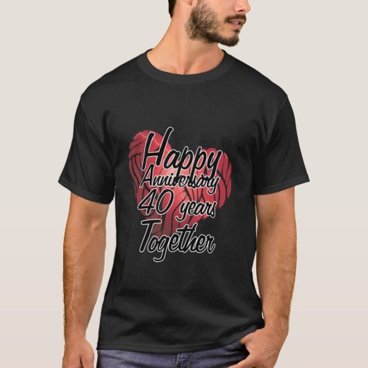 一緒に40年の幸せな記念日 Tシャツ (正面)