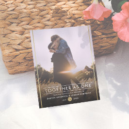 一緒に |モダンタイポグラフィと金ゴールド写真 案内ポストカード