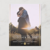 一緒に |モダンタイポグラフィと金ゴールド写真 案内ポストカード (正面)