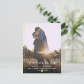 一緒に |モダンタイポグラフィと金ゴールド写真 案内ポストカード (スタンド正面)