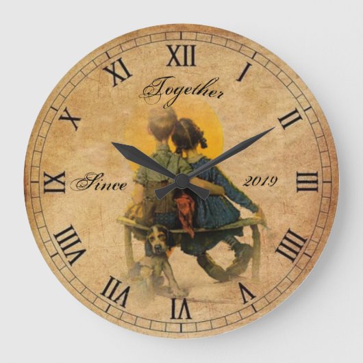 一緒に…ヴィンテージ ラージ壁時計 (正面)