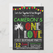 一緒に、1つの愛の最初の誕生日パーティーを取得 招待状 (正面)