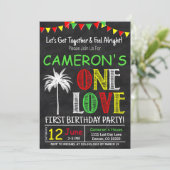 一緒に、1つの愛の最初の誕生日パーティーを取得 招待状 (スタンド正面)