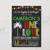 一緒に、1つの愛の最初の誕生日パーティーを取得 招待状 (正面/裏面)