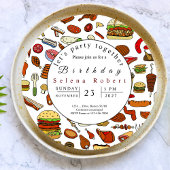 一緒にBBQパーティーをしよう レコード招待状 招待状