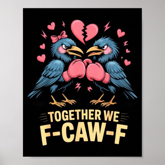 一緒にF-caw-f 笑えるワシのミーム バレンタインデー ポスター (正面)