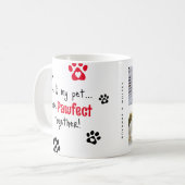 「一緒にPawfect」ペットの所有者の写真コラージュ コーヒーマグカップ (正面左)