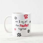 「一緒にPawfect」ペットの所有者の写真コラージュ コーヒーマグカップ (左)