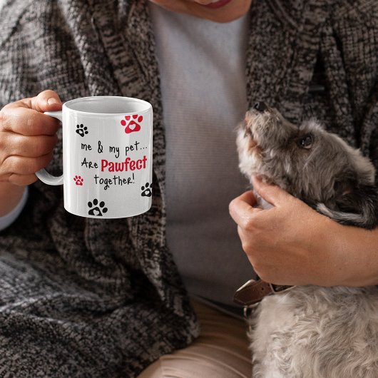 「一緒にPawfect」ペットの所有者の写真コラージュ コーヒーマグカップ