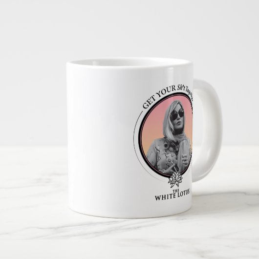 一緒にSh*tを取得する – 白い蓮 ジャンボコーヒーマグカップ (正面右)