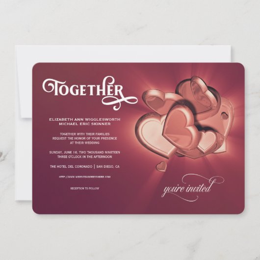 一緒のウェディング・招待状（バージョン４） 案内状 (正面)