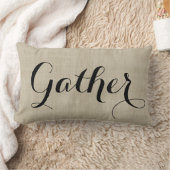 一緒のギャザーの秋の素朴なバーラップの一見の枕 ランバークッション (ブランケット)