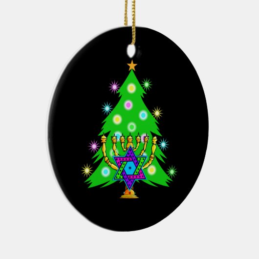 一緒のクリスマスおよびハヌカー セラミックオーナメント (右)