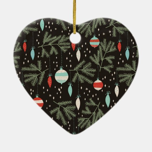 一緒のヴィンテージのオーナメントの初めてのクリスマスのカップル セラミックオーナメント (裏面)