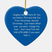 一緒の初めてのクリスマスのイルカのオーナメントのギフト セラミックオーナメント (裏面)