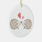 一緒の初めてのクリスマスのカスタムなハリネズミのオーナメント セラミックオーナメント (右)