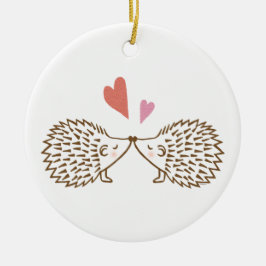 一緒の初めてのクリスマスのカスタムなハリネズミのオーナメント セラミックオーナメント