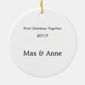 一緒の初めてのクリスマスのカスタムなハリネズミのオーナメント セラミックオーナメント (裏面)